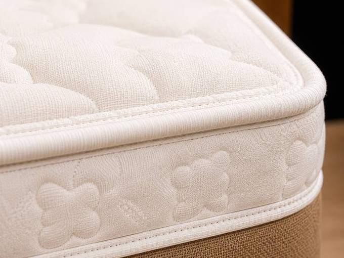 Detalhe do acabamento lateral e do pillow top do colchão